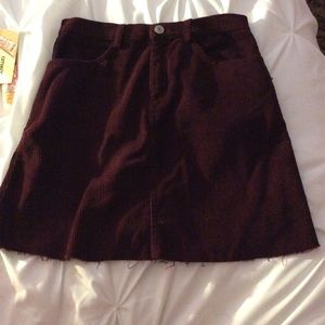 Brandy Melville Burgundy Corduroy Skirt